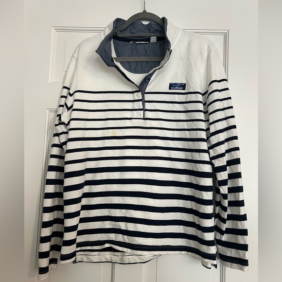 LLBean striped button sweater - Picture 6 of 6